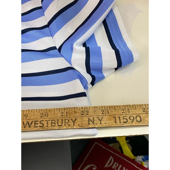 RLX Ralph Lauren Mens Striped Golf Polo Size L Short Sleeve Wicking Stretch EUC - Picture 3 of 9